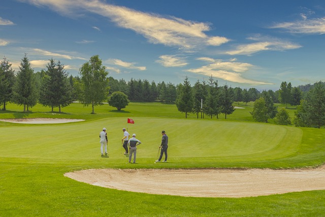 골프장에 사람4명