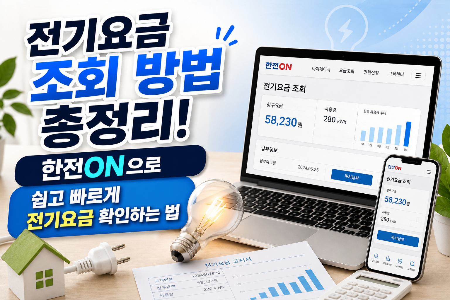 전기요금 조회 방법 총정리! 한전ON으로 쉽고 빠르게 전기요금 확인하는 법 관련 사진