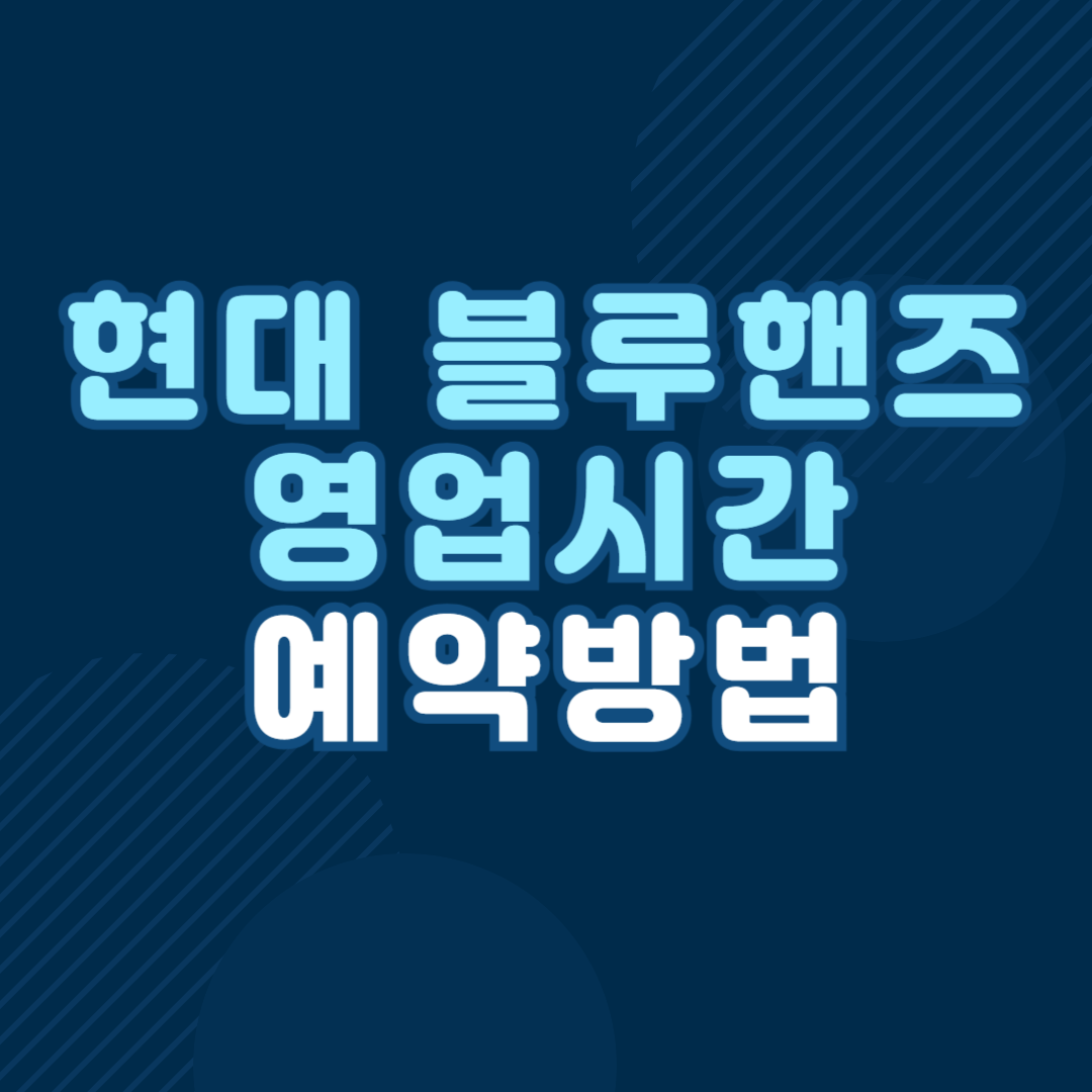 현대 블루핸즈 영업시간