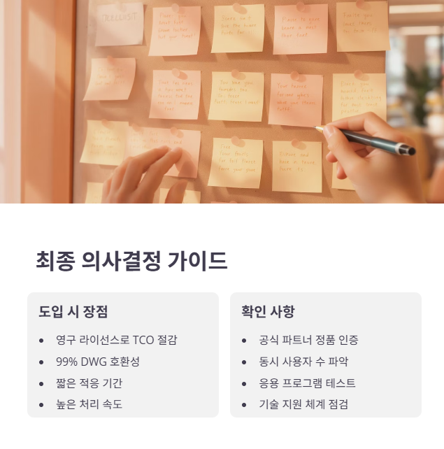 새로운 2D 캐드 도입 최종 결정 전 체크리스트