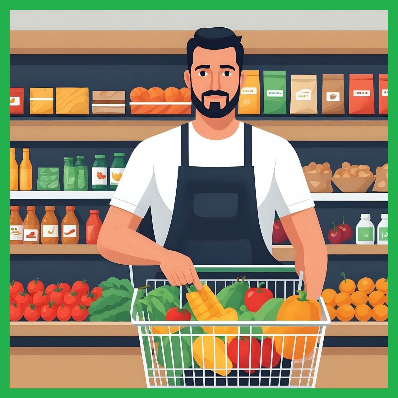 쇼핑하는-남자-일러스트