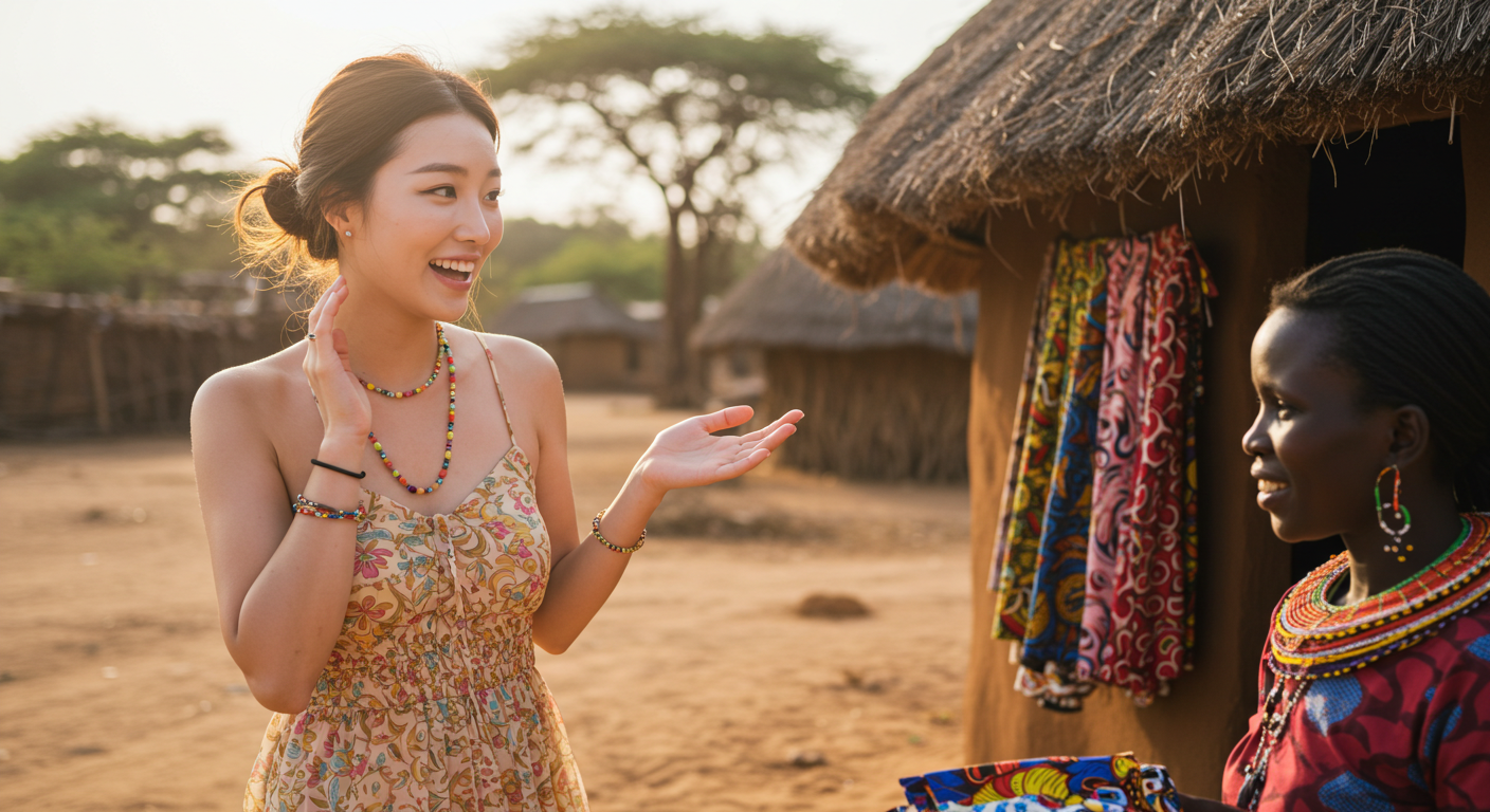 아프리카를 여행하는 사람