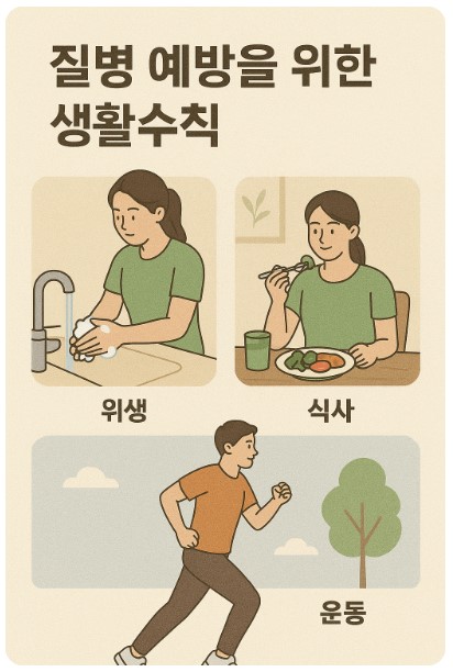 질병 예방을 위한 생활 수칙 이미지