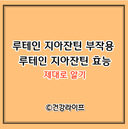 루테인 지아잔틴 부작용&#44; 루테인 지아잔틴 효능