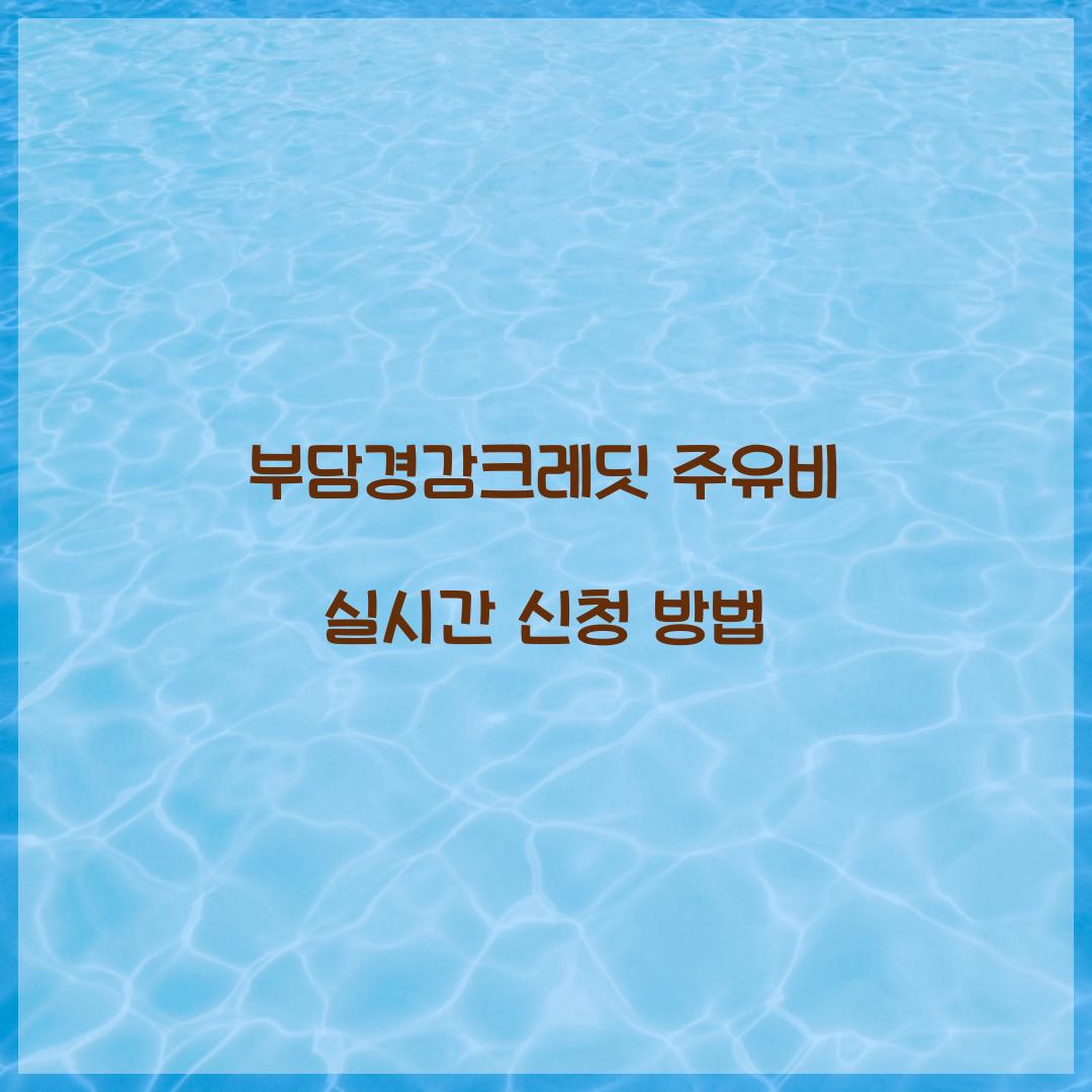 부담경감크레딧 주유비 실시간 신청 방법