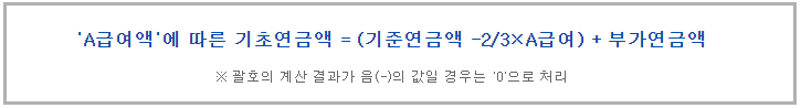 A급여액에 따른 기초연금액 계산식