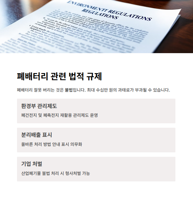 폐배터리에 대한 법적 규제와 책임