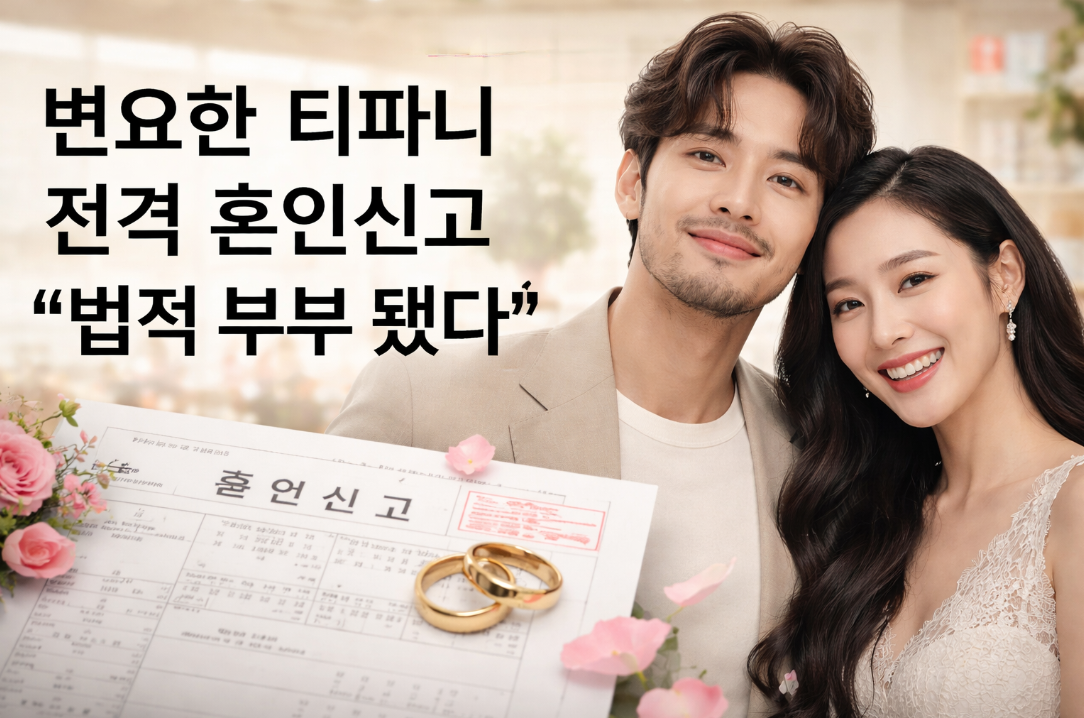 변요한&hearts;티파니 전격 혼인신고, 법적 부부 된 두 사람