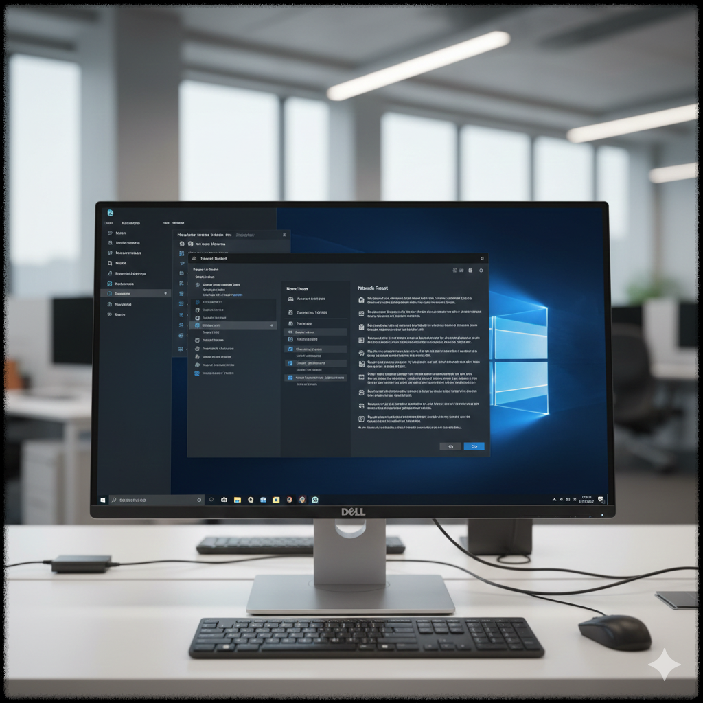 Windows 11 설정에서 네트워크 초기화를 실행하는 모습