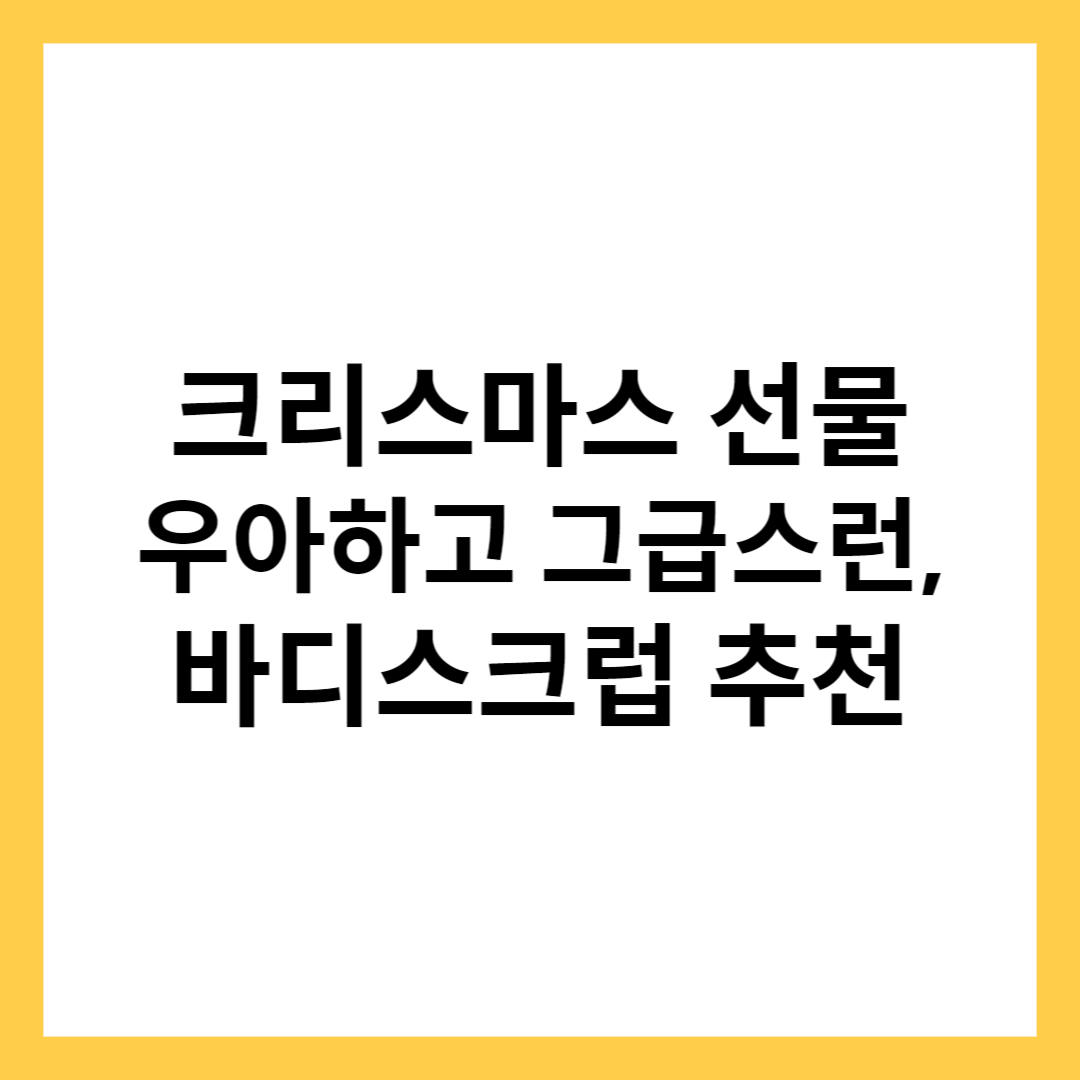 크리스마스 선물 &#44; 바디 스크럽 추천