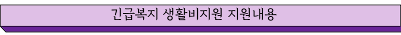 긴급복지 생활비지원 지원내용