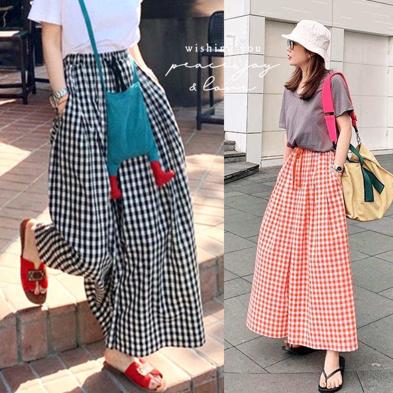 메이킹유 체크와이드치마바지 K30512