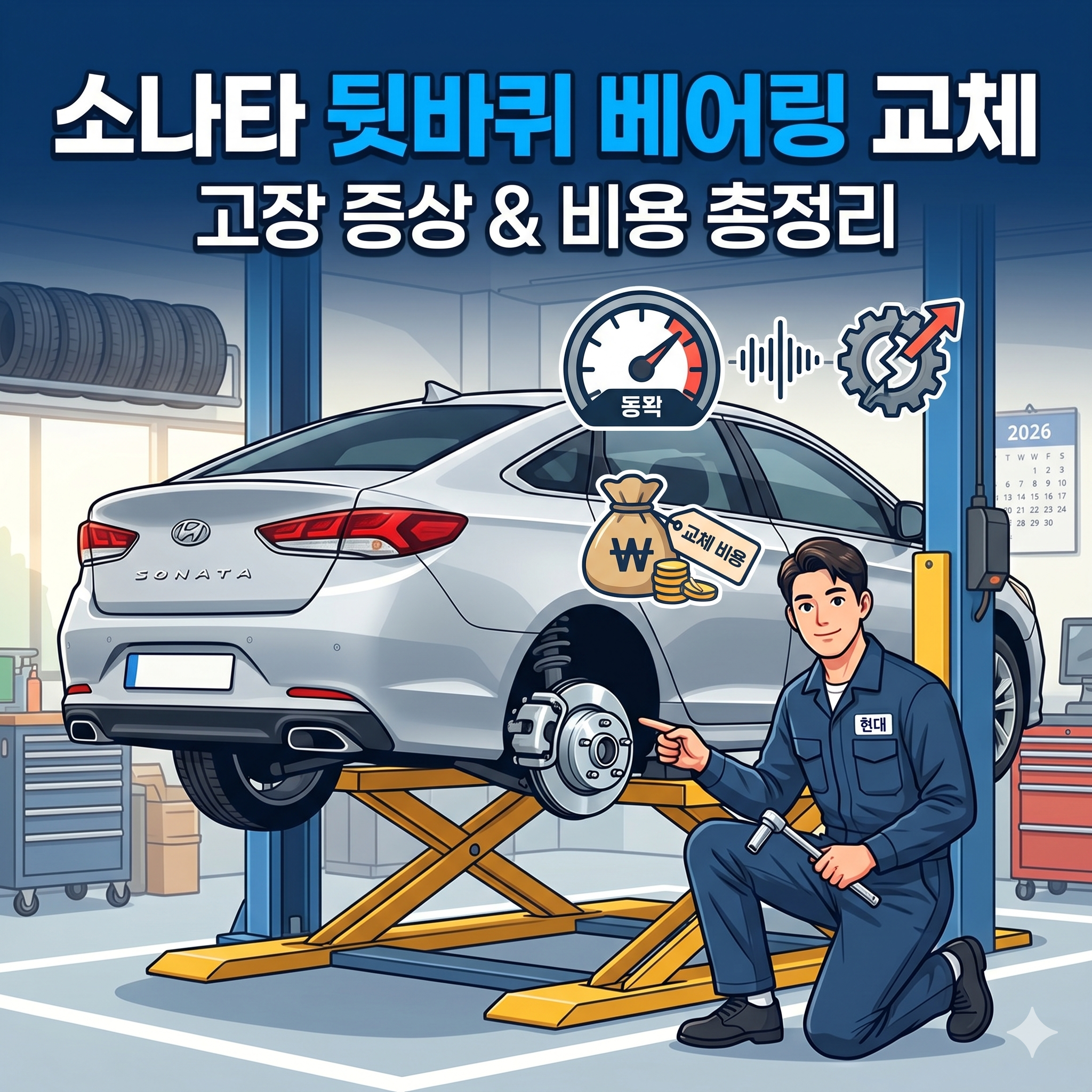 소나타 뒷바퀴 베어링 교체 비용과 고장 증상 방치하면 위험한 이유