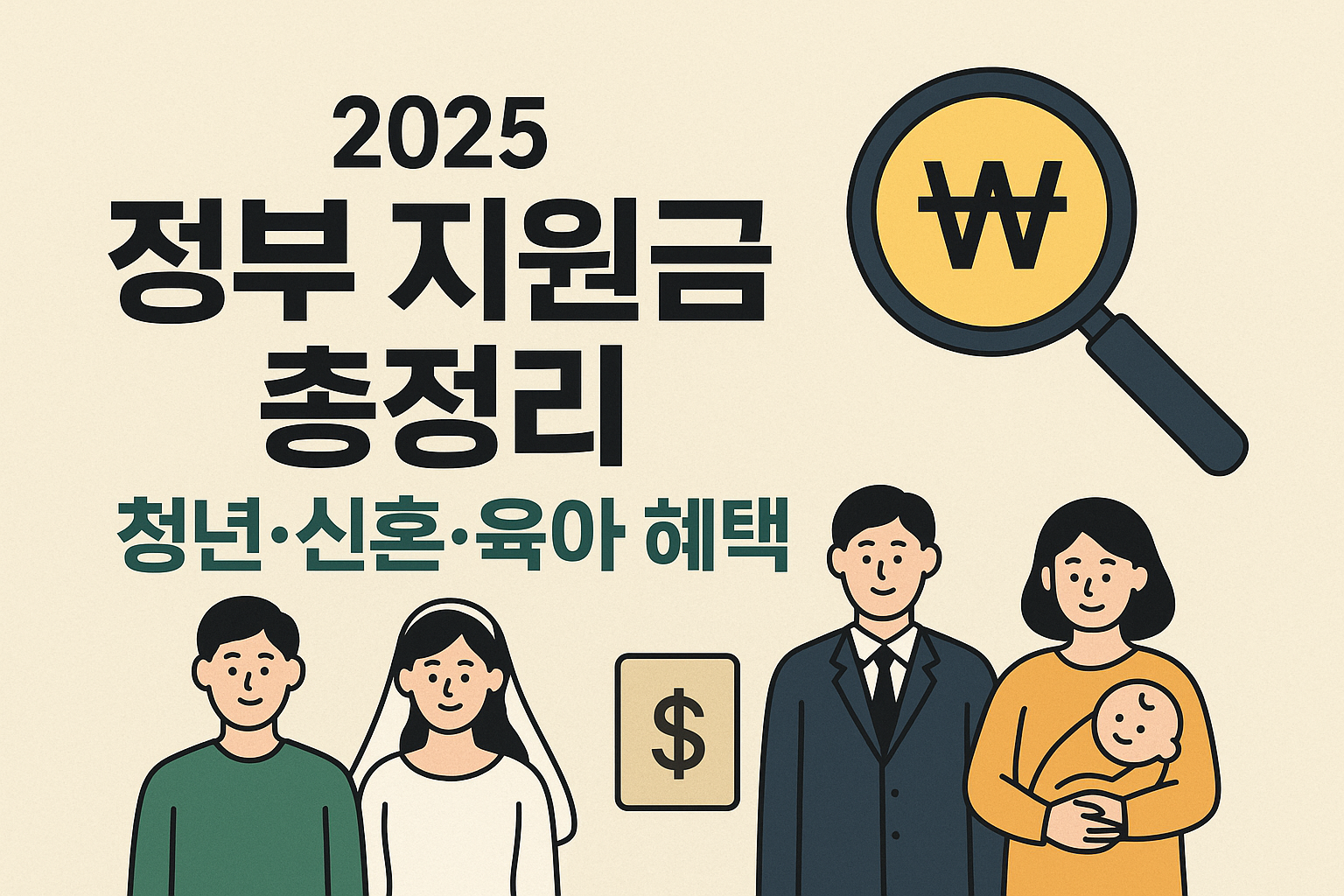 2025 정부 지원금 총정리 &ndash; 청년&middot;신혼&middot;육아 혜택