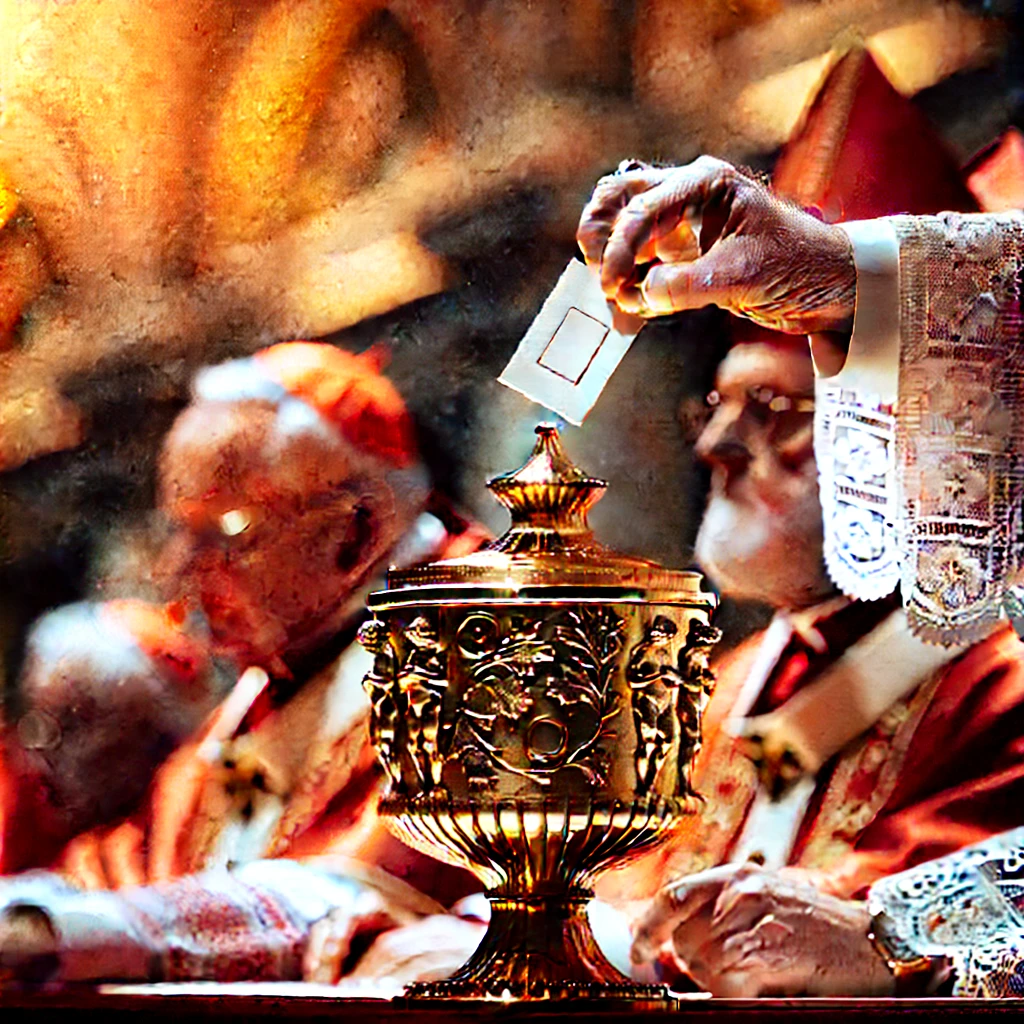 교황 선출 의식 중 성작 모습