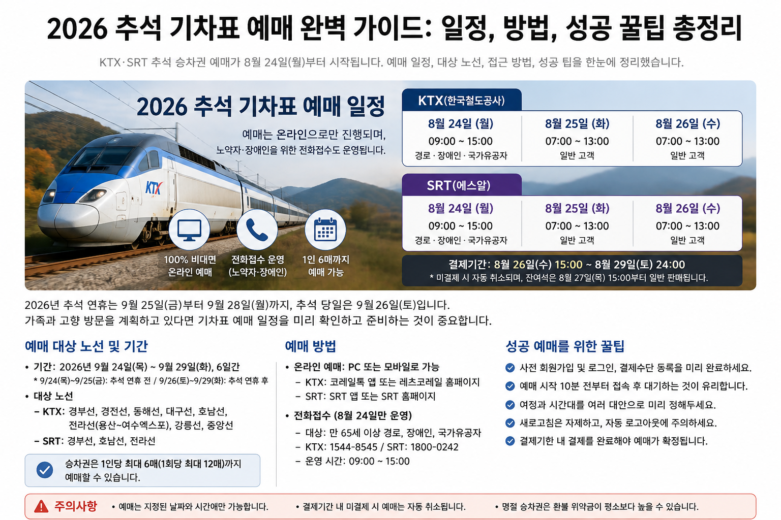 2026년 추석 기차표 예매 완벽 가이드 이미지