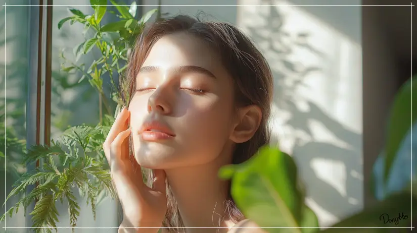 아르기닌-효능으로-젊음과-좋은-피부를-유지하며-만족해하는-여성의-모습