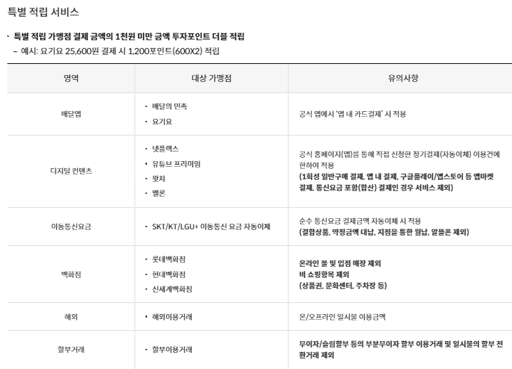 특별적립서비스