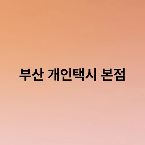 부산 개인택시 본점