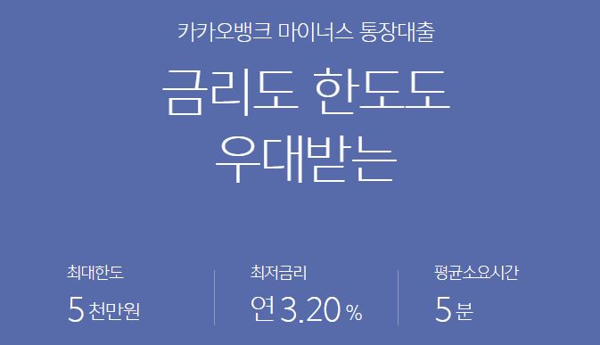 카카오뱅크 마이너스통장 금리