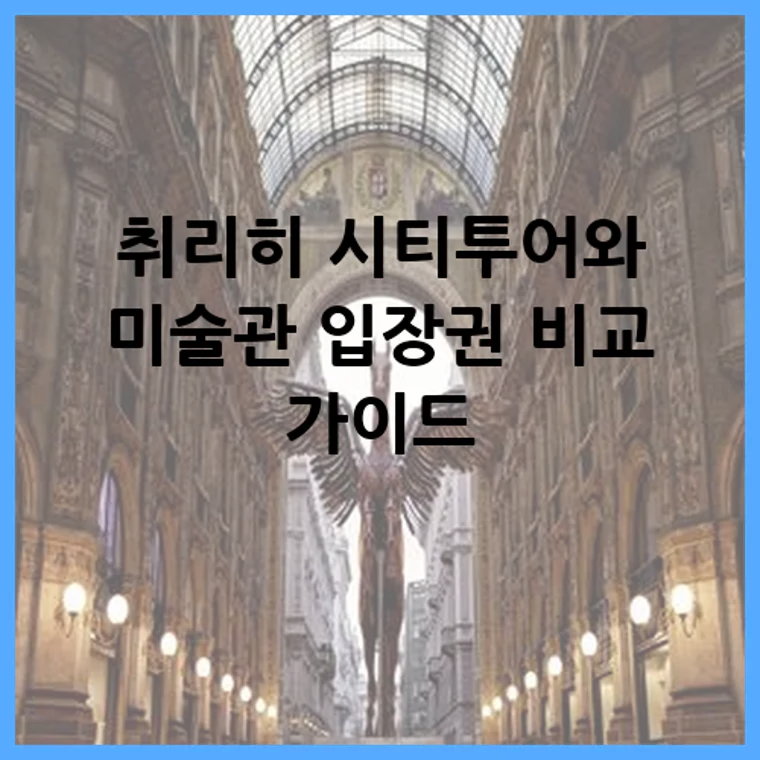 취리히 시티투어와 미술관 입장권 비교 가이드