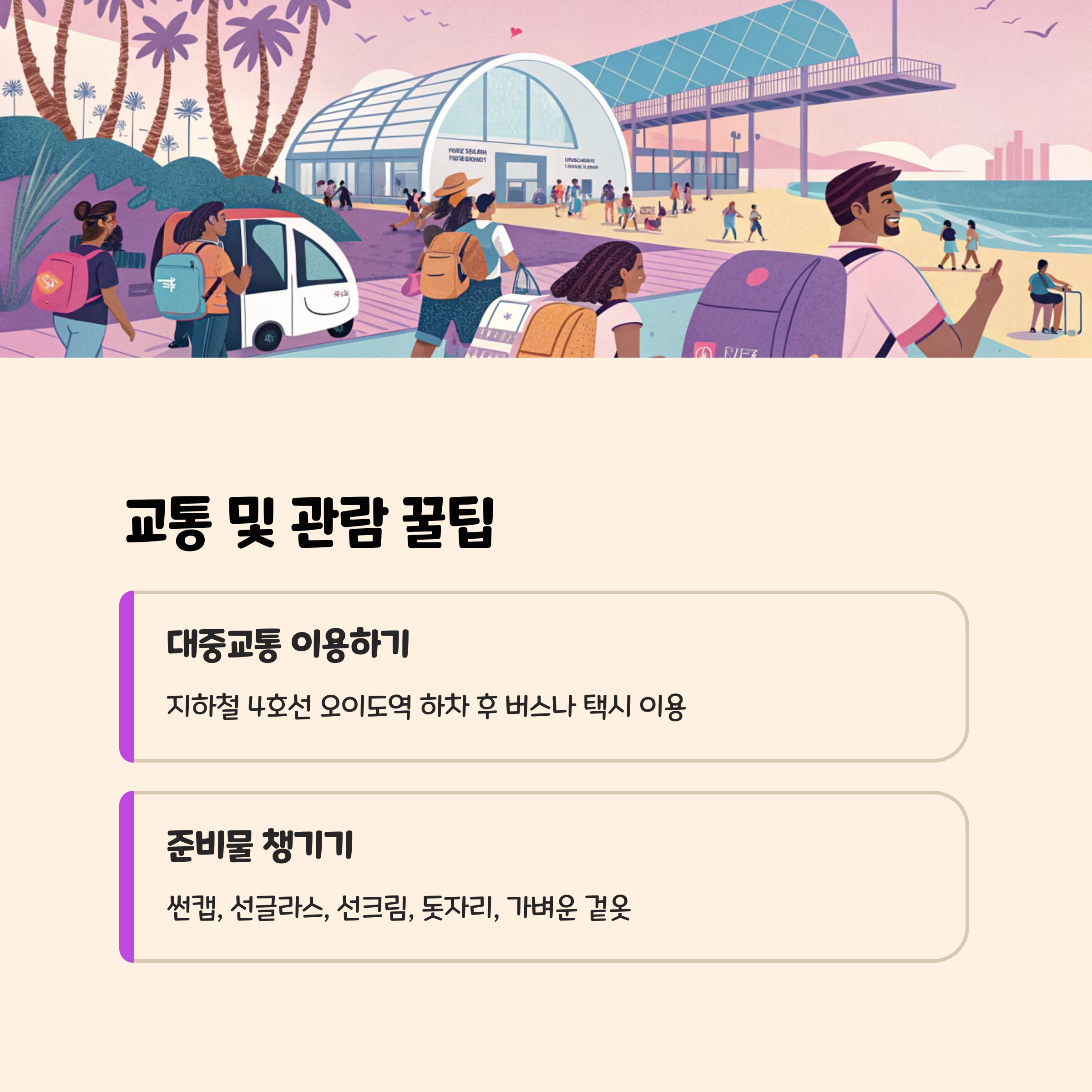 교통 및 관람 꿀팁! 🚗