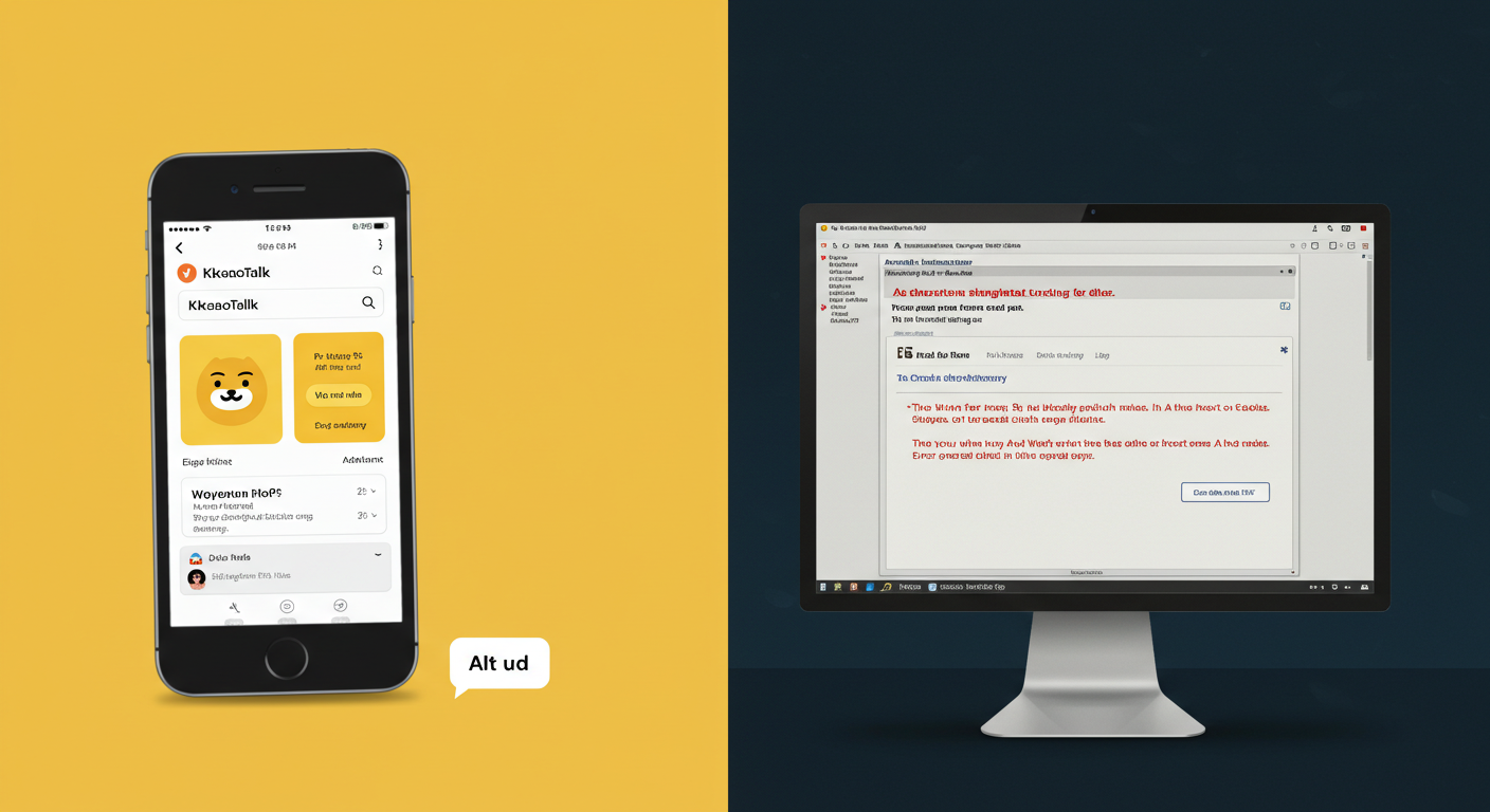 모바일은 정상 작동하지만 PC는 오류가 나는 모습