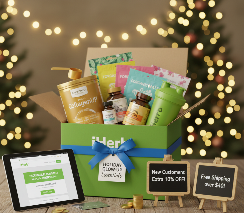 아이허브 12월 세일 &ndash; 콜라겐업, 비오틴, 비타민 영양제 할인 및 신규 고객 추가 10% 할인, 40달러 이상 무료 배송