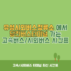 유성시외버스정류소에서 당진버스터미널 가는 시외버스 시간표 최신정보