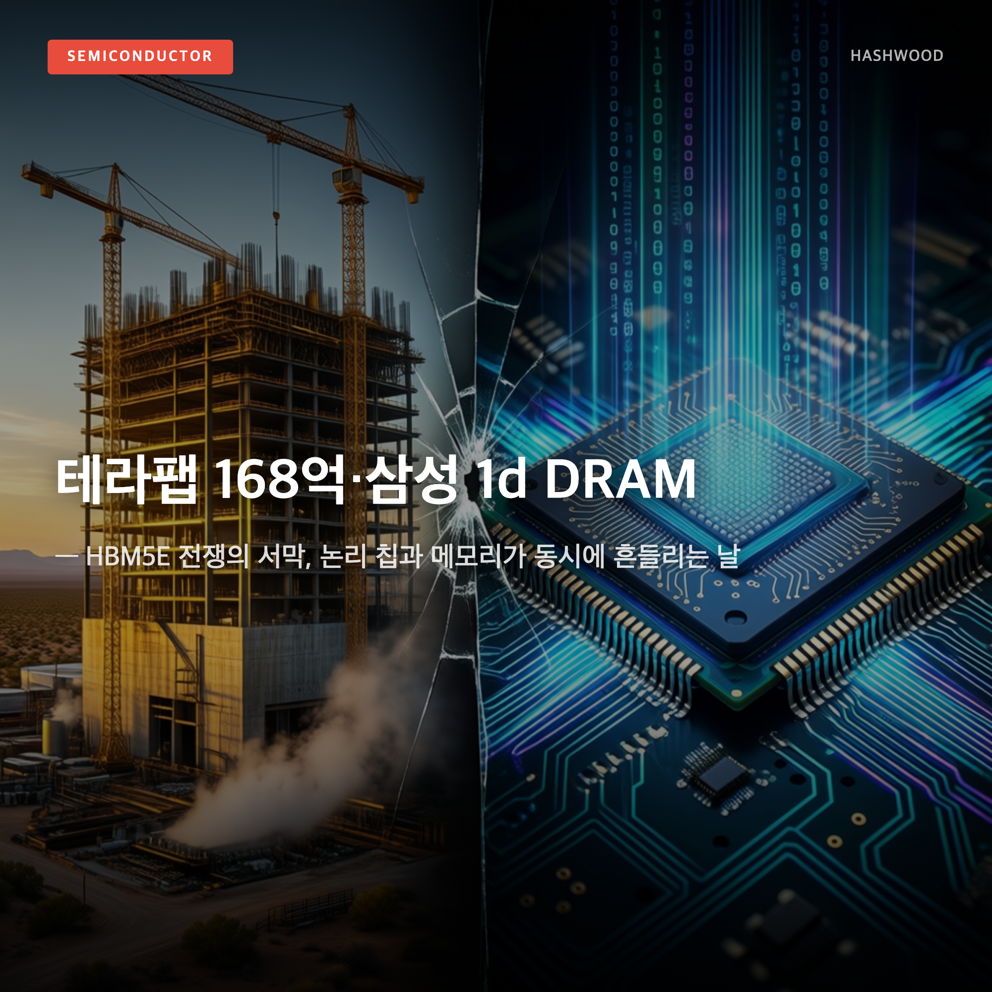 그림: 테라팹 168억·삼성 1d DRAM — — HBM5E 전쟁의 서막, 논리 칩과 메모리가 동시에 흔들리는 날