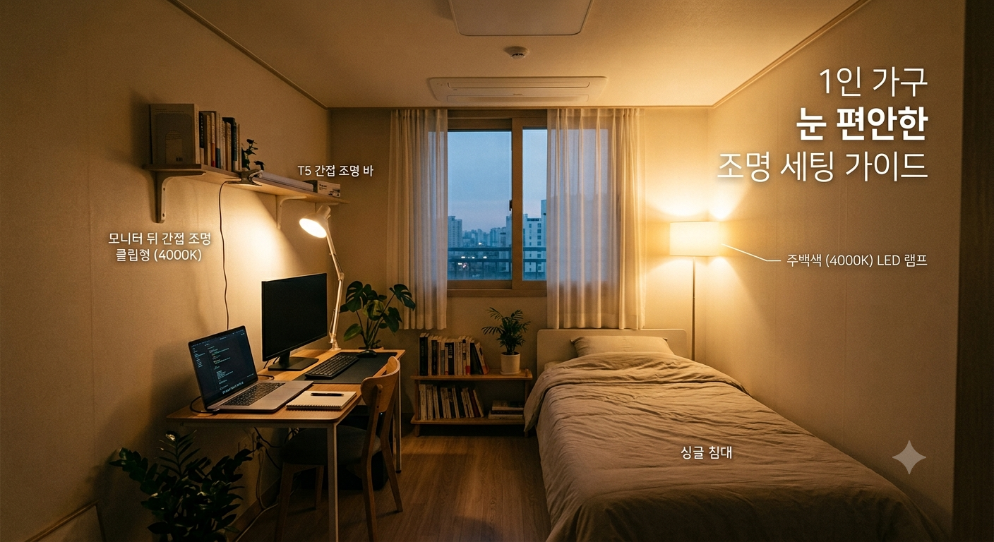 눈을 편안하게 만드는 원룸 조명