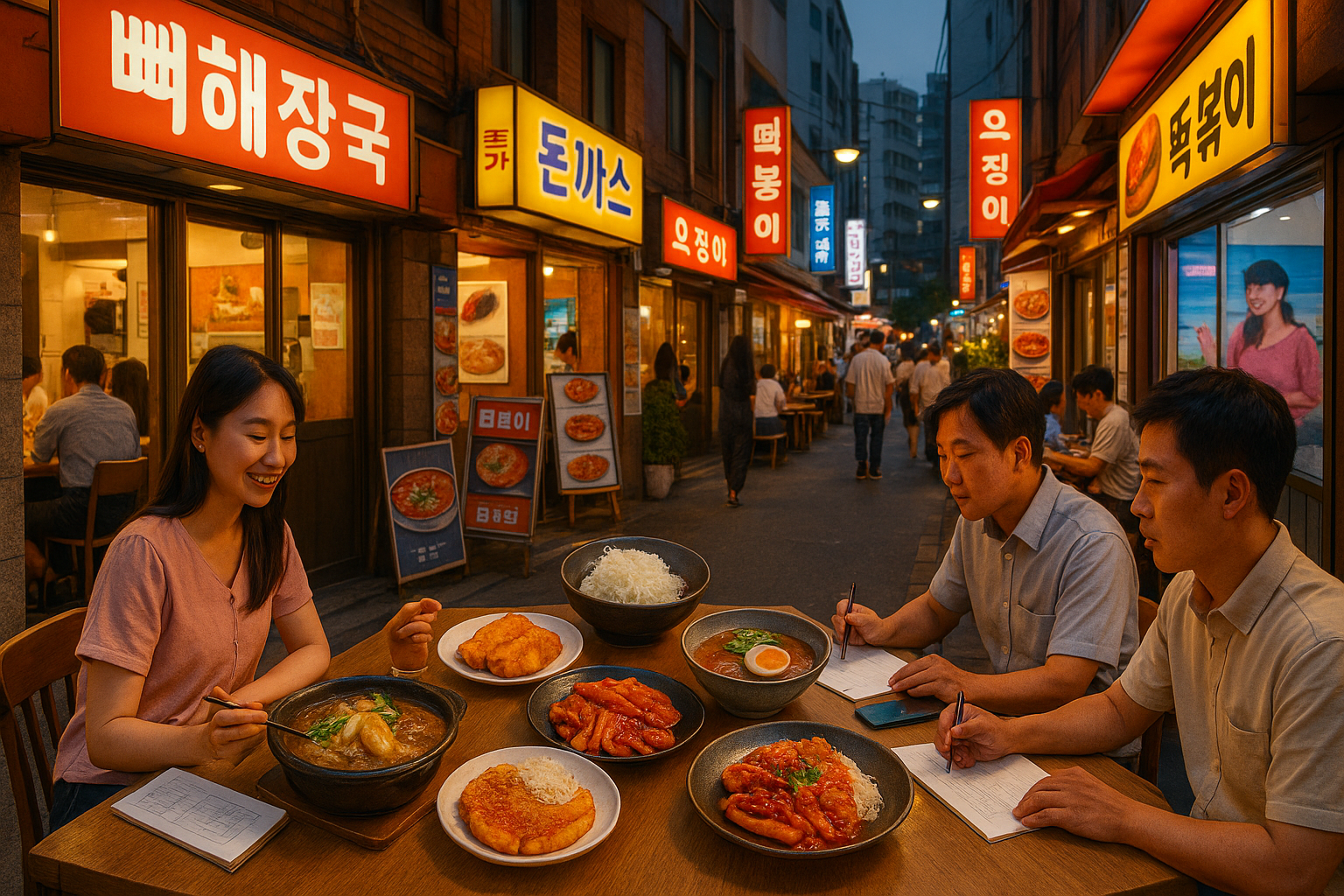 강남역 골목길 맛집과 식사 풍경
