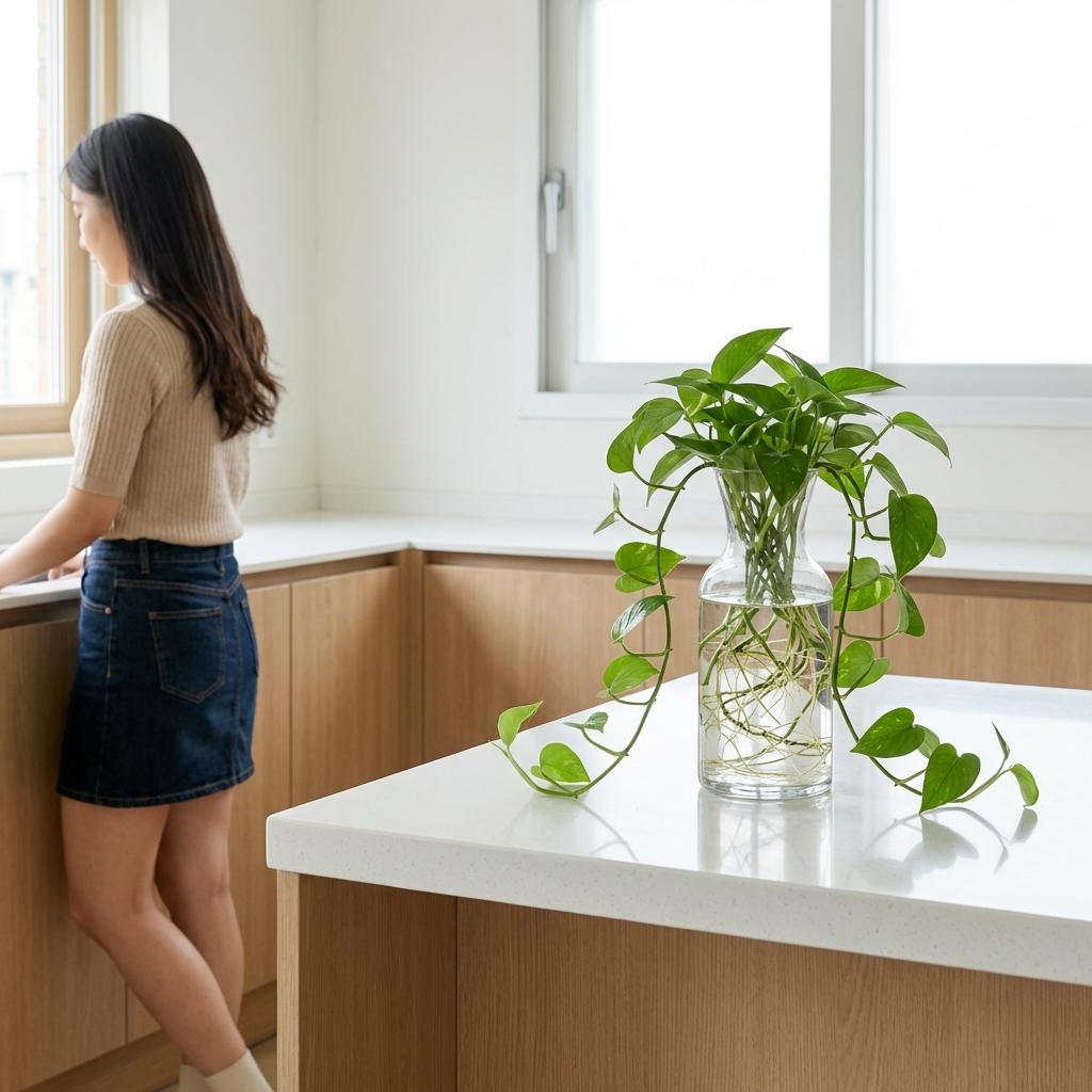 수경 재배로 흙 없이 깔끔하게 키우는 스킨답서스 꿀팁