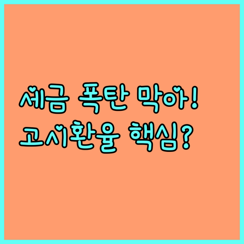 관세청 고시환율 정의와 주간 일일 고..