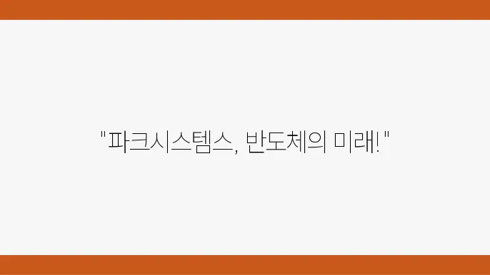 파크시스템스 주장 반도체 젏우선톱 잠팏팍 고코지혌을 검토제력