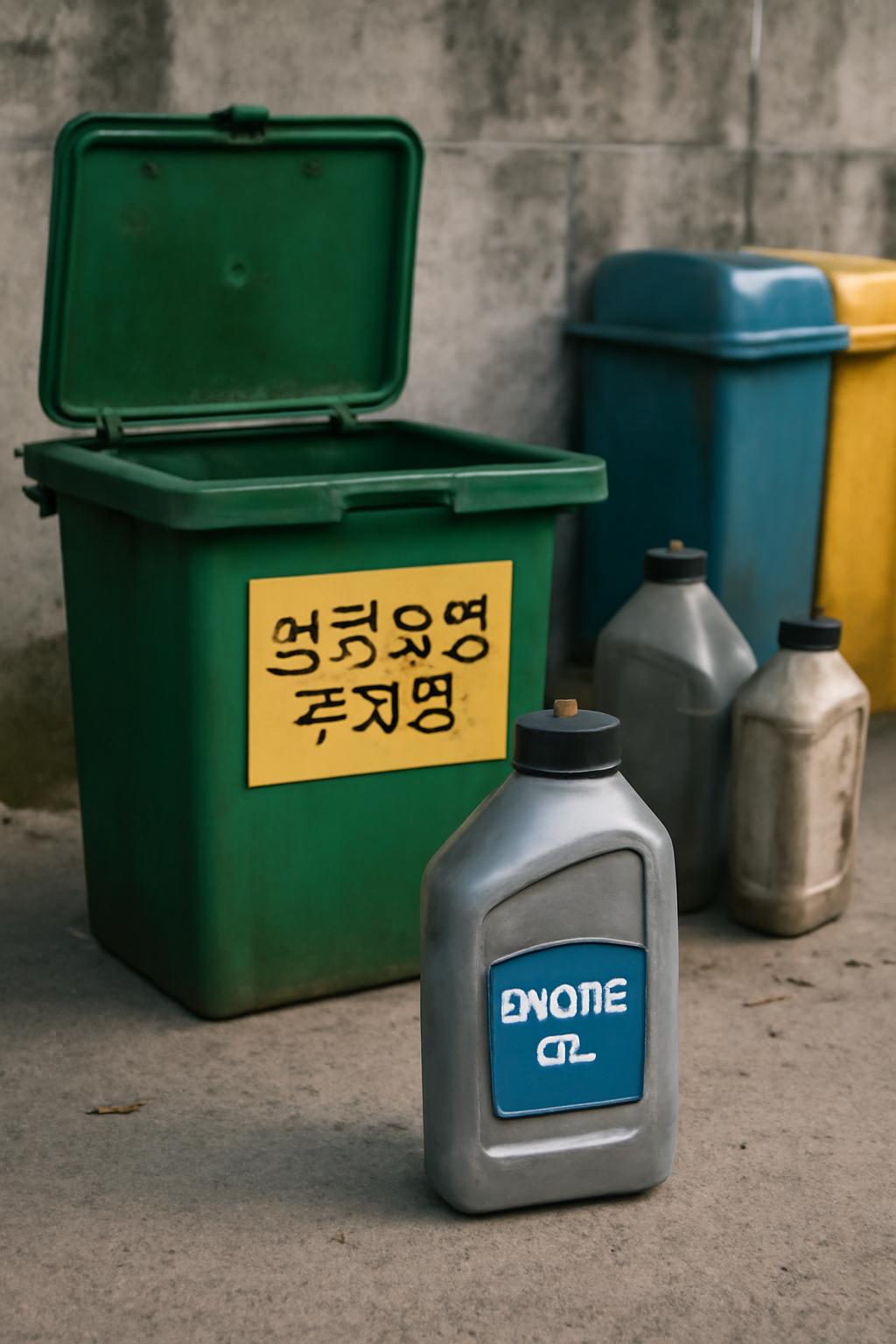 엔진오일통 분리수거