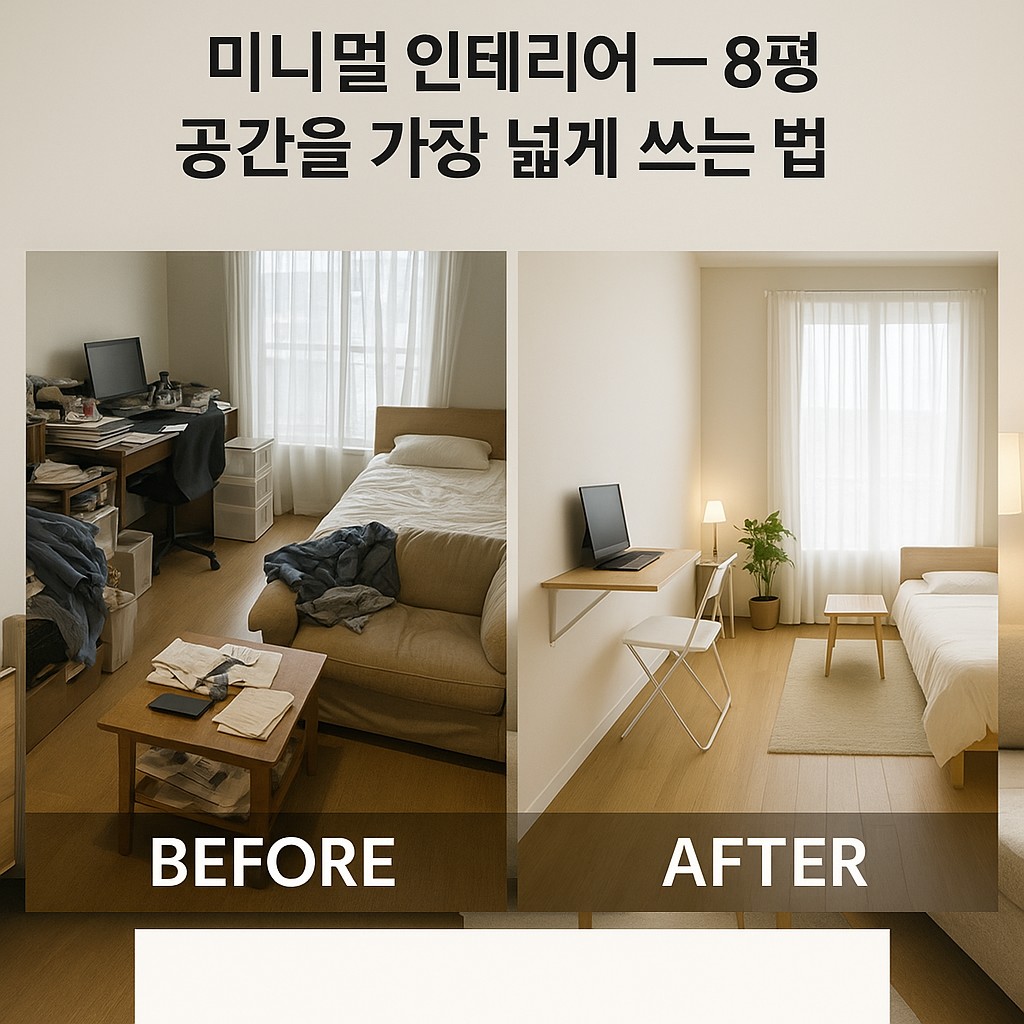 미니멀 인테리어 &mdash; 8평 공간을 가장 넓게 쓰는 법