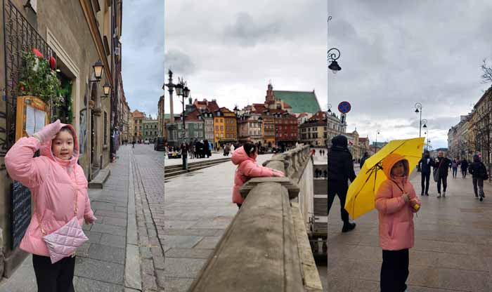 바르샤바 장난감 박물관에서 올드타운 광장을 빠져나와 버스타러 가는 길에 만난 비를 만난 우리