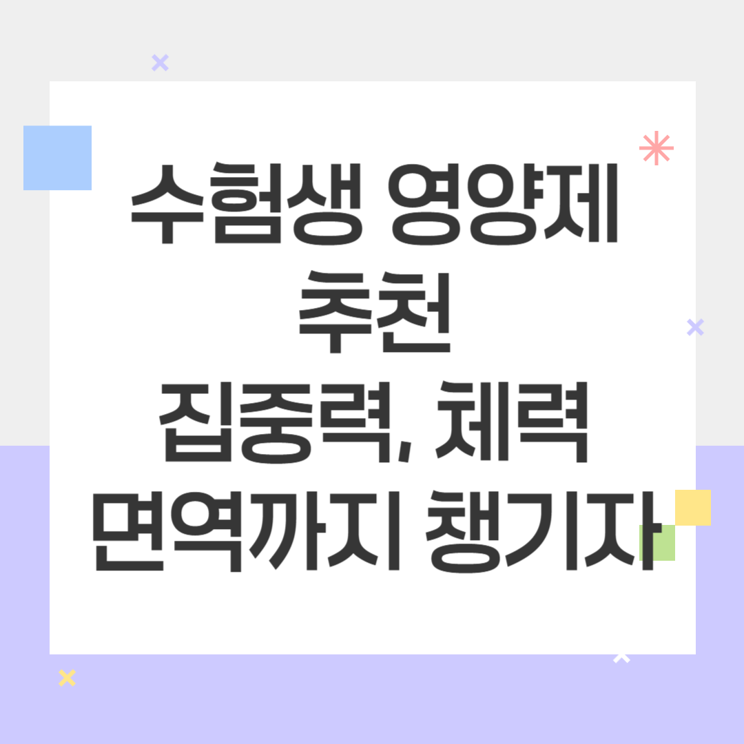 수험생 영양제 추천