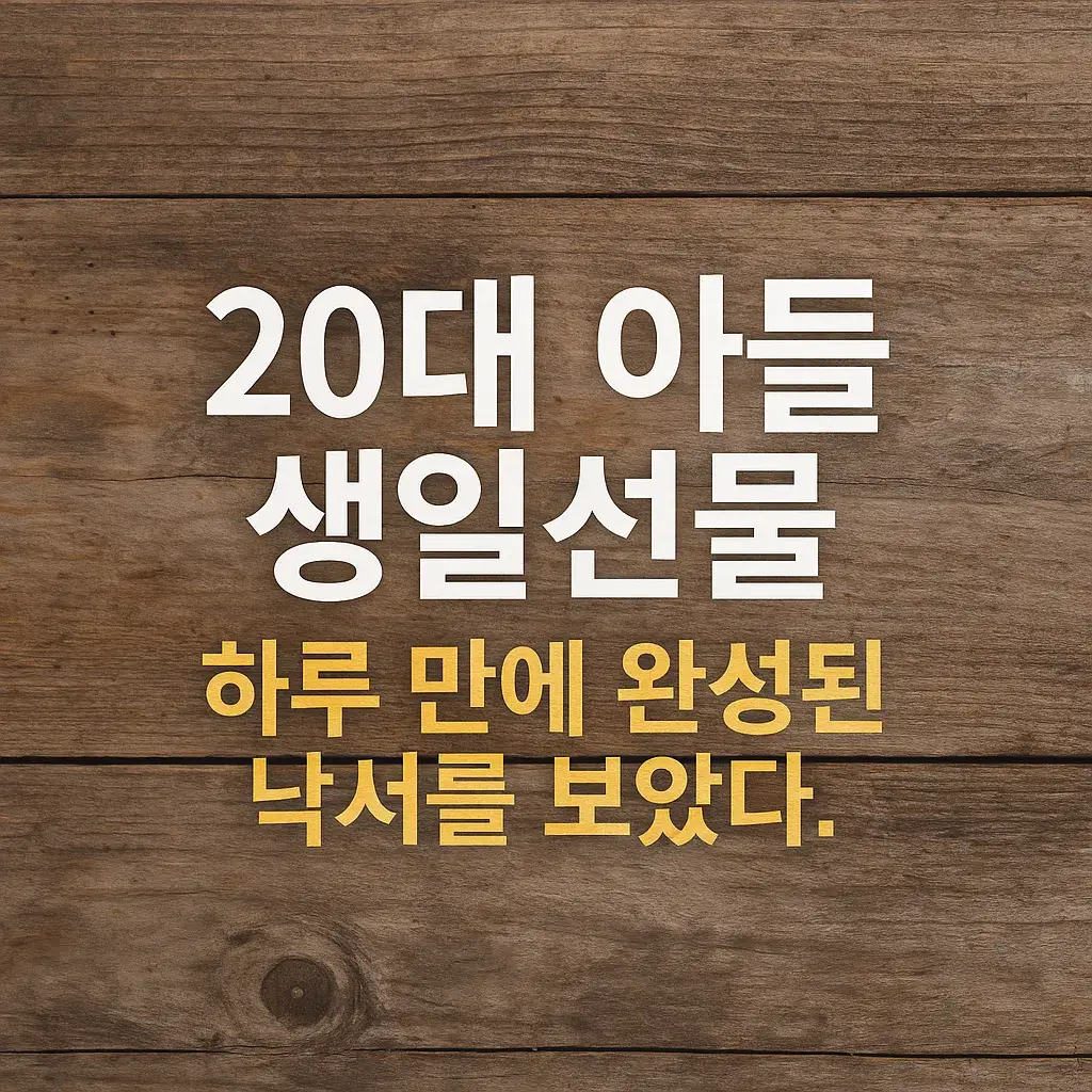 20대 아들 생일선물