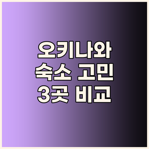 오키나와 여행 숙소 고민 해결 인기 
