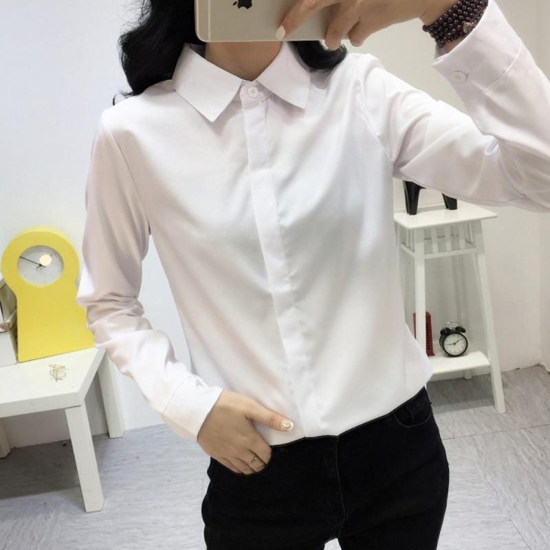 빅사이즈 여자흰셔츠 흰색블라우스 면접셔츠 히든버튼 남방