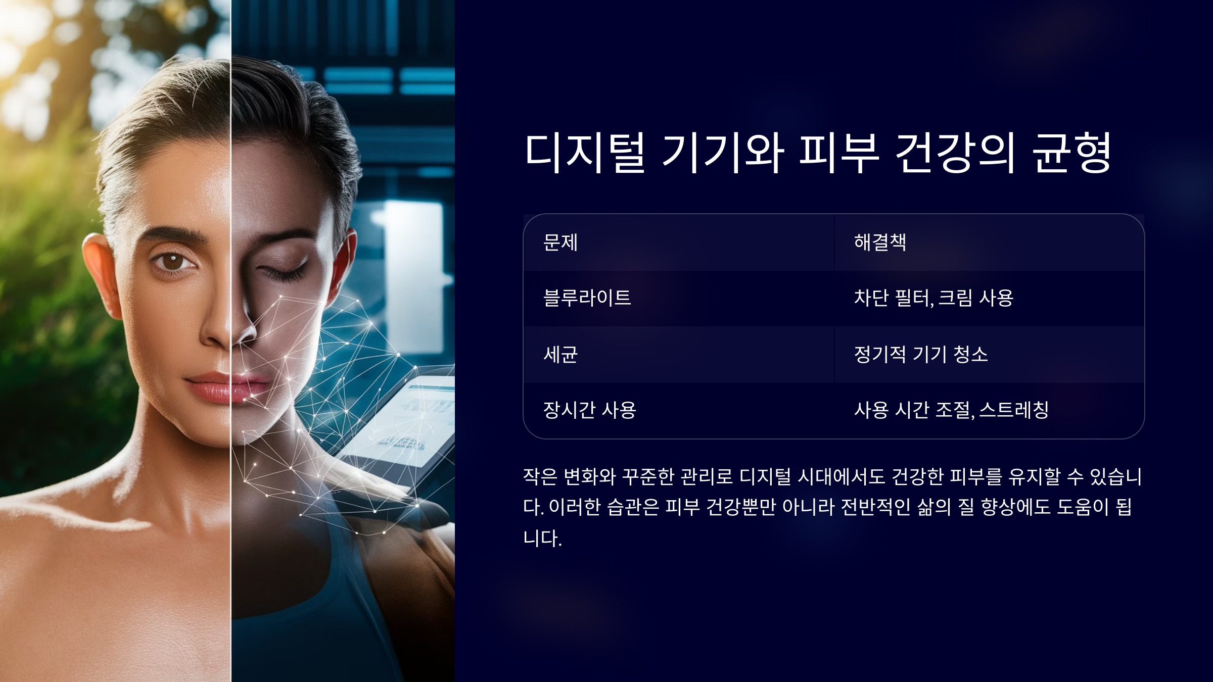 디지털 기기와 피부 건강의 균형