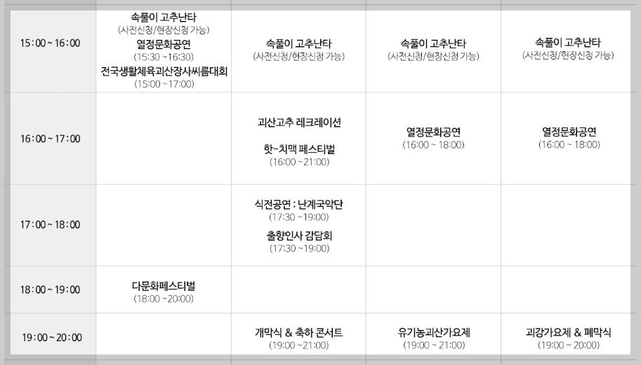 2023 괴산고추축제 고추가격 행사일정 가격정보 알아보기