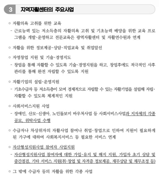 지역자활센터 운영지원사업 신청방법
