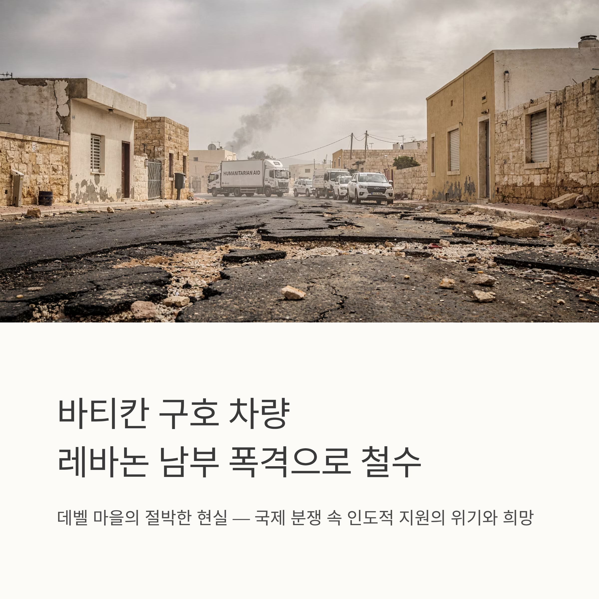 바티칸 구호 차량, 레바논 남부 폭격으로 철수