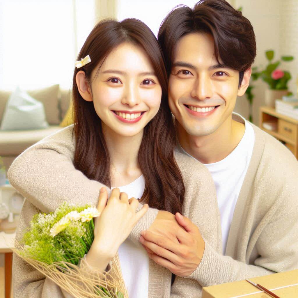 행복주택 입주자격에 맞는 신혼부부가 서로를 포옹하고 있다.