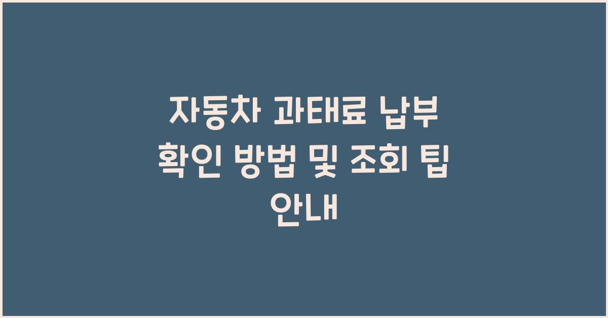 자동차 과태료 납부 확인