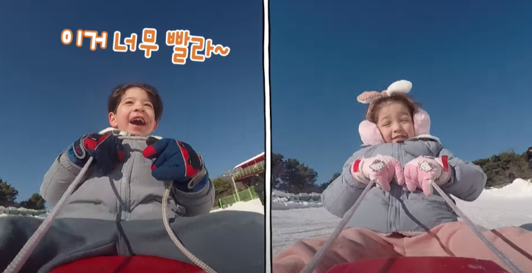 슈돌-건우-나연-눈썰매장