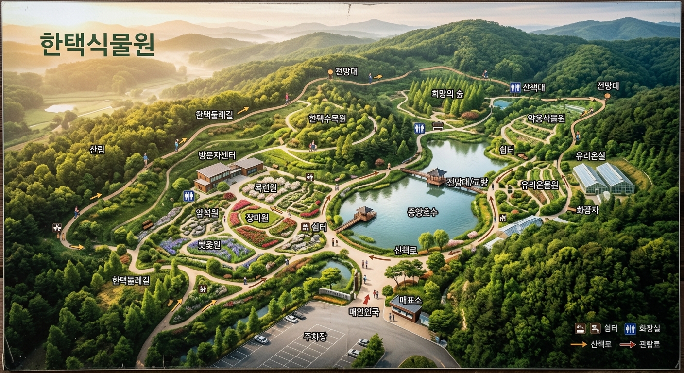 주차 걱정 없이 즐기는 20만 평 규모의 한택식물원 가이드